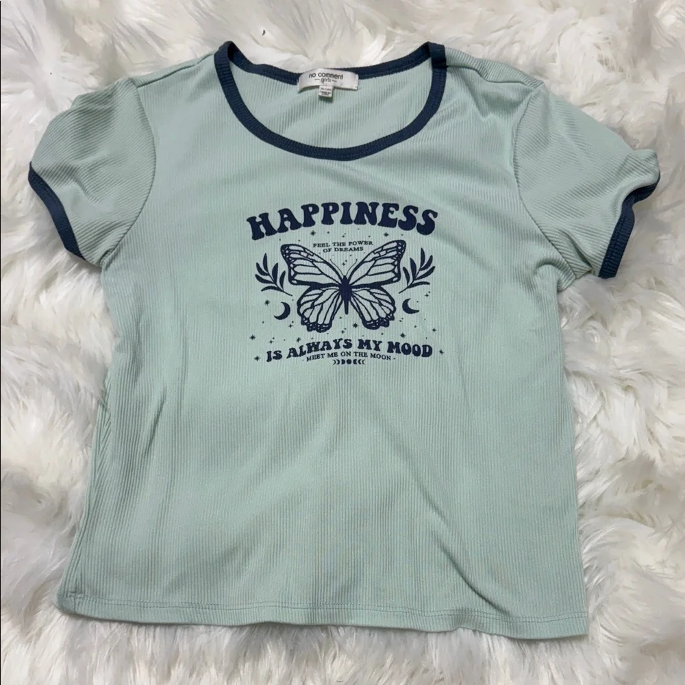 Mint Green Tee with Butterfly Design B4